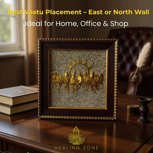 Mantra Abhimantrit 7 Horses Ashirbad Raw Pyrite Frame