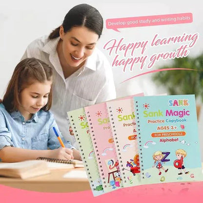 Magic Practice Copybook (4 BOOKS,1 PEN,1 GRIP,10 REFILL) – 50% OFF Today!